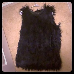 Black FAUX fur vest